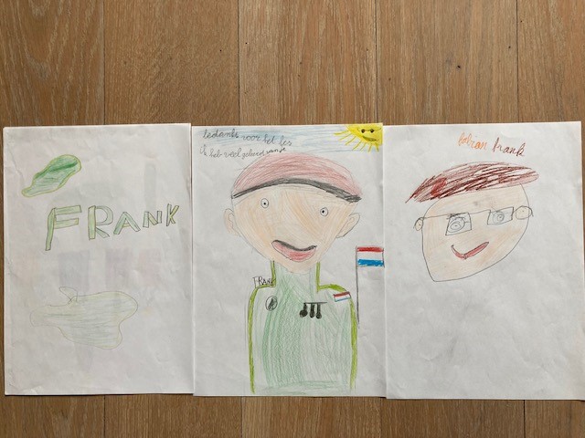 Tekeningen gemaakt door leerlingen voor Frank
